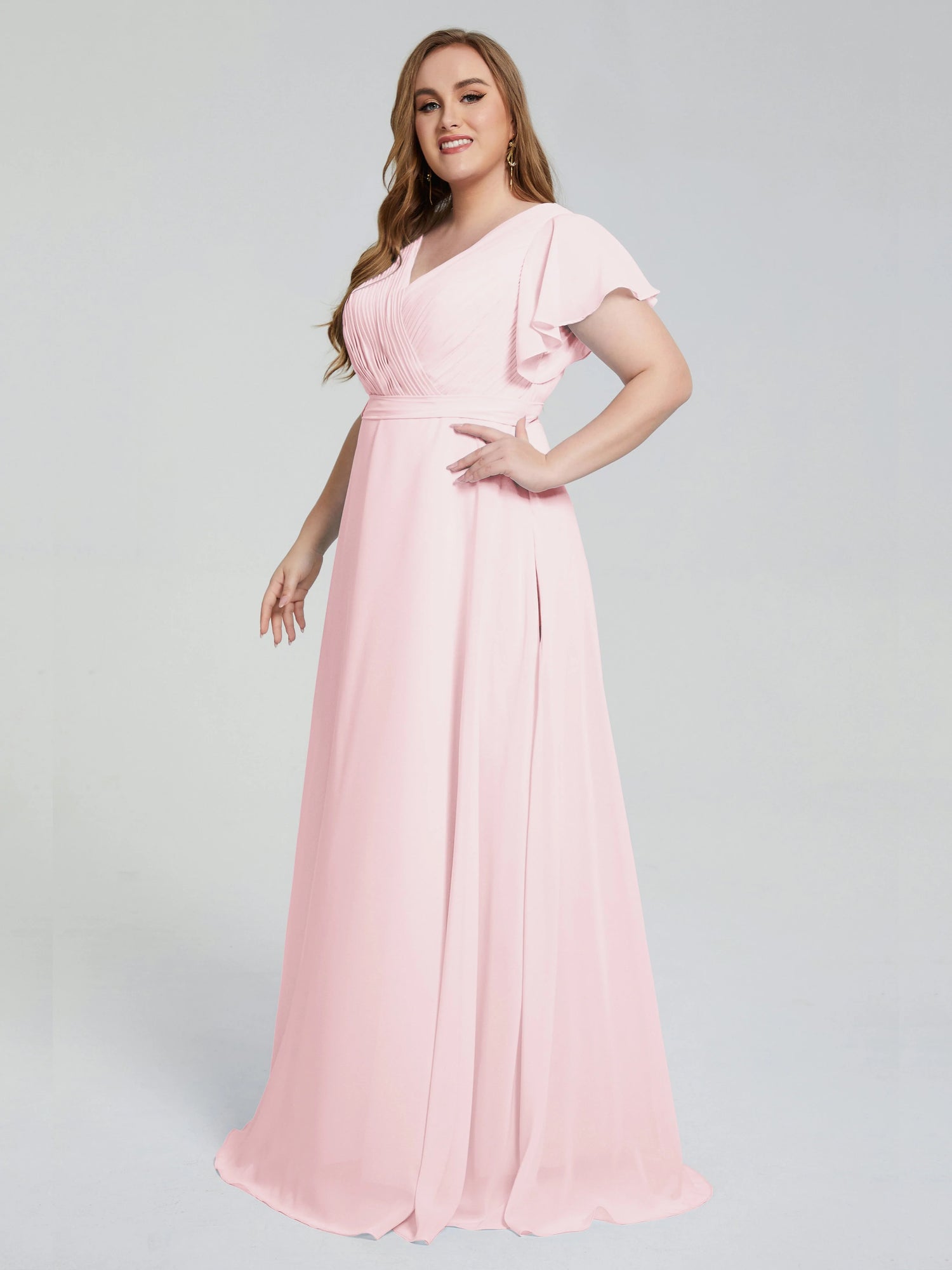 plus size pink wedding dress